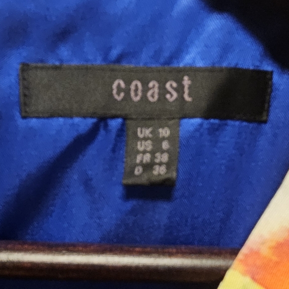 6- Coast Rainbow tailored and  ruched Vibrant Floral Sleeveless Midi Dress - Picture 15 of 15